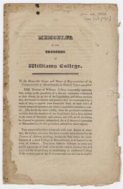 Thumbnail for Memorial of the Trustees of Williams College - Image 1