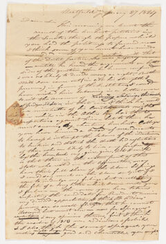 Thumbnail for Eli B. Hamilton letter to James Fowler, 1824 January 27 - Image 1