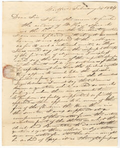 Thumbnail for Eli B. Hamilton letter to James Fowler, 1824 February 14 - Image 1