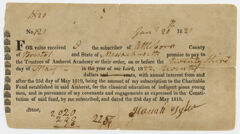Thumbnail for Hannah Tyler promissory note for Charity Fund subscription, 1821 January 20 - Image 1
