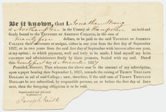 Thumbnail for Jonathan Strong subscription promissory note, 1827 November 21