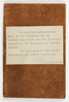 Thumbnail for Amherst College financial subscription notebook, 1822 January 28 - Image 1