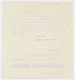 Thumbnail for Copy of Joseph Whitcomb Fairbanks letter to Charles S. Crouch, 1901 March 28