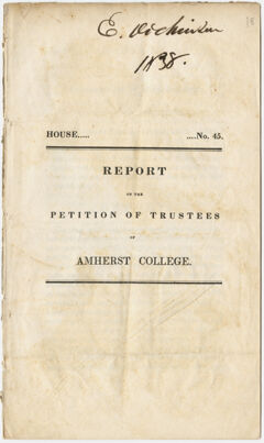 Thumbnail for Report on the petition of the Trustees of Amherst College, House No. 45 - Image 1