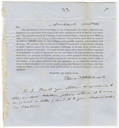 Thumbnail for Edward Hitchcock letter regarding a Memorial to the legislature, 1848 January 6