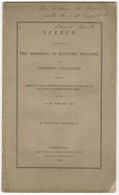 Thumbnail for Speech in support of the memorial of Harvard, Williams, and Amherst Colleges - Image 1
