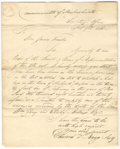 Thumbnail for Edward Dillingham Bangs letter to James Fowler, 1826 February 9 - Image 1