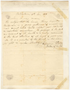Thumbnail for Experience Porter letter of recommendation regarding Henry Augustus Bridgman, 1818 December 5
