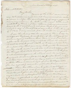 Thumbnail for Letter from an unidentified correspondent to Alfred Dwight Foster, 1843 November 27 - Image 1