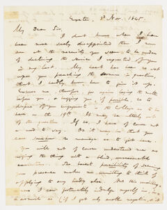 Thumbnail for Roswell Dwight Hitchcock letter to Edward Hitchcock, 1845 November 30 - Image 1