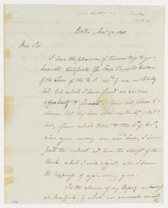 Thumbnail for Levi Lincoln letter to Daniel Waldo, 1841 November 17 - Image 1