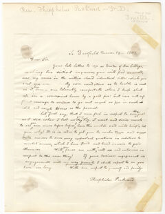 Thumbnail for Theophilus Packard letter to an unknown addressee, 1841 December 19