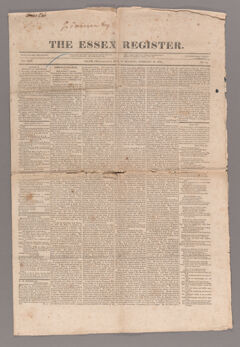 Thumbnail for The Essex register, 1824 February 16 - Image 1