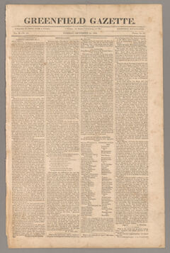 Thumbnail for Greenfield gazette, 1824 September 21 - Image 1