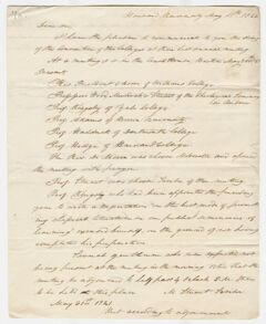 Thumbnail for Levi Hodge letter to Zephaniah Swift Moore, 1822 May 15 - Image 1