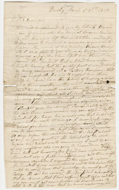 Thumbnail for Jepthah Bacon letter to Heman Humphrey, 1824 March 16 - Image 1