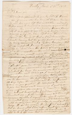 Thumbnail for Jepthah Bacon letter to Heman Humphrey, 1824 March 16 - Image 1