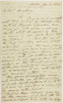 Thumbnail for John Gorham Coffin letter to Heman Humphrey, 1824 April 14 - Image 1