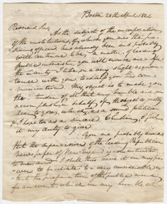 Thumbnail for John Brazer Davis letter to Heman Humphrey, 1824 April 28 - Image 1