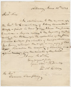 Thumbnail for William Alexander Duer letter to Heman Humphrey, 1824 June 12 - Image 1