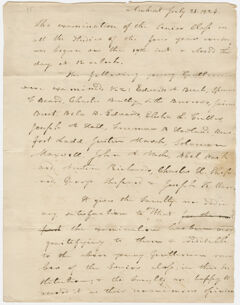 Thumbnail for Collegiate Institution faculty resolution regarding the senior class final examinations, 1824 July 21 - Image 1