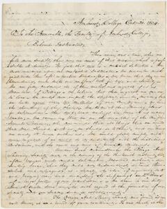 Thumbnail for Anti-Slavery Society letter to the faculty, 1834 October 21 - Image 1