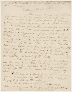 Thumbnail for Faculty letter to the Anti-Slavery Society, 1834 November 26 - Image 1