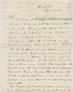 Thumbnail for William Barron Calhoun letter to David Mack, Jr., September 18 - Image 1