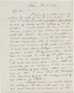 Thumbnail for Samuel M. Worcester letter to Edward Dickinson, 1839 February 15 - Image 1