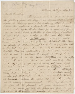 Thumbnail for Joseph Alden letter to Heman Humphrey, 1839 August 9 - Image 1