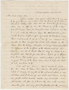 Thumbnail for Albert Barnes letter to Heman Humphrey, 1844 October 8 - Image 1
