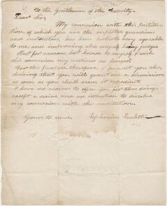 Thumbnail for Ephraim Evelith letter to the faculty, 1824 - Image 1
