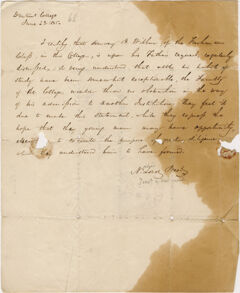 Thumbnail for Nathan Lord certification regarding Harvey Backus Wilbur, 1835 June 23 - Image 1