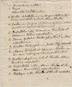 Thumbnail for Handwritten transcription of Williams College Commencement program, 1820 - Image 1