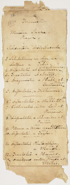 Thumbnail for Handwritten Commencement program in Latin, 1830 - Image 1