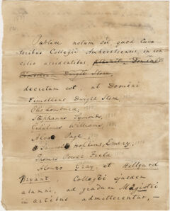 Thumbnail for Document regarding the conferral of master's and honorary degrees, 1837 - Image 1