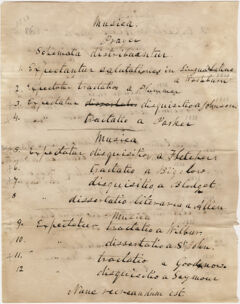 Thumbnail for Handwritten Commencement program in Latin, 1838 - Image 1