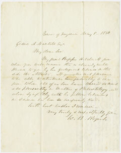 Thumbnail for William Barton Rogers letter to Gideon Algernon Mantell, 1850 May 8 - Image 1