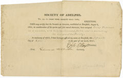 Thumbnail for George Dickinson certificate of acceptance to Society of Adelphi