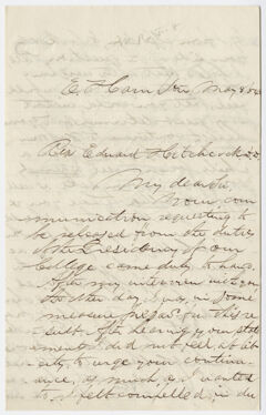 Thumbnail for Samuel Williston letter to Edward Hitchcock, 1854 May 8 - Image 1