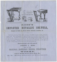 Thumbnail for Advertisement for Joseph L. Ross's improved metallic inkwell