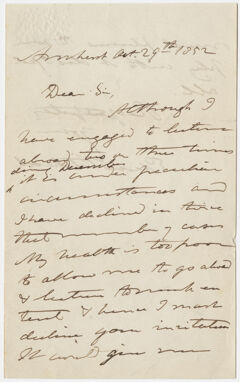Thumbnail for Edward Hitchcock letter to unidentified recipient, 1852 October 29 - Image 1