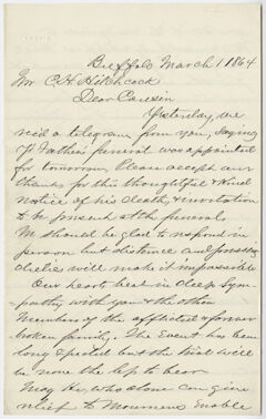 Thumbnail for Henry Childs letter to Charles Henry Hitchcock, 1864 March 1 - Image 1