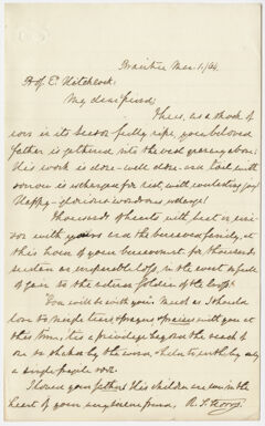 Thumbnail for Richard Salter Storrs letter to Edward Hitchcock, Jr., 1864 March 1