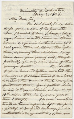 Thumbnail for Chester Dewey letter to Edward Hitchcock, Jr., 1864 May 2 - Image 1