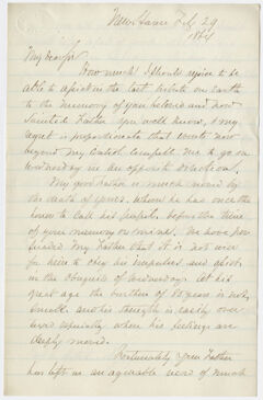 Thumbnail for Benjamin Silliman, Jr. letter to Edward Hitchcock, Jr., 1864 February 29 - Image 1