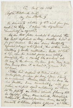 Thumbnail for Henry Martyn Storrs letter to Edward Hitchcock, Jr., 1864 March 10 - Image 1