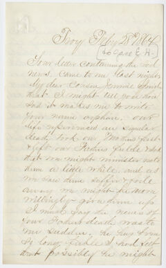 Thumbnail for Charles Hovey Billings letter to Jane Hitchcock Putnam?, 1864 February 28 - Image 1