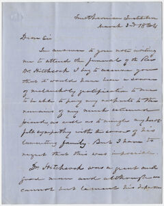 Thumbnail for Joseph Henry letter to William Augustus Stearns, 1864 March 3 - Image 1