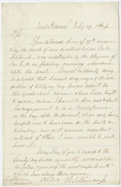 Thumbnail for Benjamin Silliman, Jr. letter to William Augustus Stearns, 1864 February 29